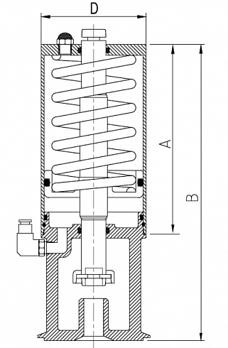 47450-P45 NC Вертикальный пневматический привод одинарного действия воздух-пружина — DIN, AISI 304