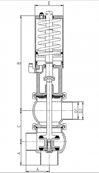 47320-P45 Седельный клапан нержавеющий передвижной пневматический С-С-С, тип LL — DIN, AISI 304