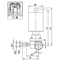 55135-3 Мембранный клапан с пневмоприводом трехходовой, тип-Т, Ц-Ц-Ц