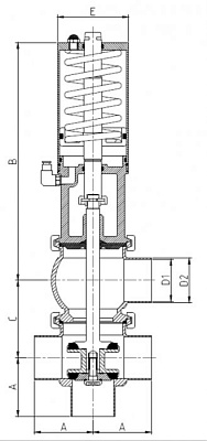 47330-P45 Седельный клапан нержавеющий двойной пневматический, тип LT, воздух-пружина — DIN, AISI 316L