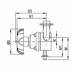 55155-1 Мембранный клапан трехходовой, тип-У, Ц-Ц-Ц