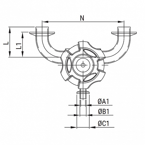 55165-1 Мембранный клапан трехходовой редукционный, тип-У, Ц-Ц-Ц